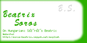 beatrix soros business card